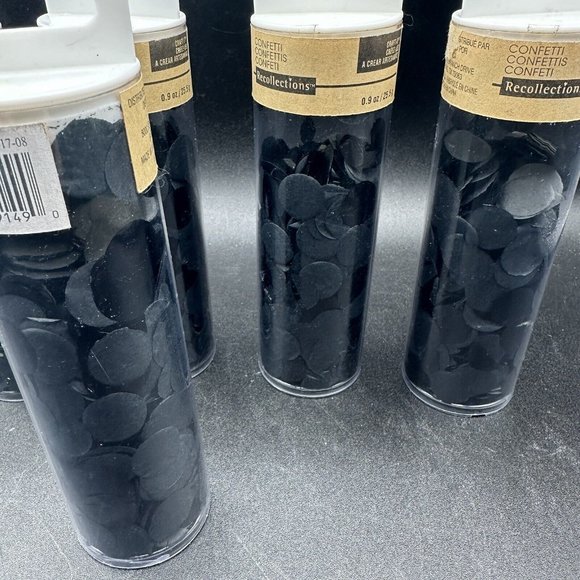 Packed Party Confetti Tubes Black Table Scatter Party Decorations Lot of 5 - Picture 4 of 6